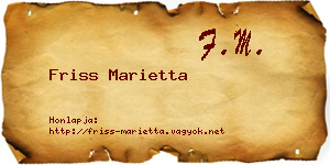 Friss Marietta névjegykártya